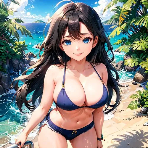 beach background,uzuki,summer background,mai,beach scenery,aloha,Anime,Anime,Realistic