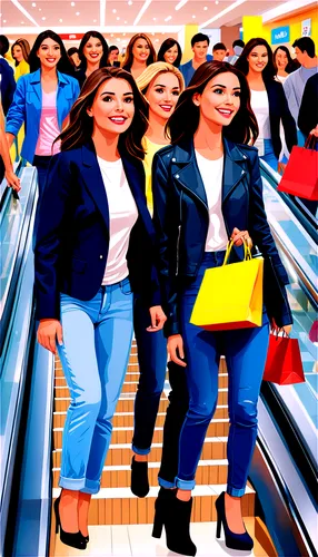 fashion vector,woman shopping,shopping icon,women fashion,shopping mall,shoppers,shopping icons,shopaholics,women clothes,fashionmall,malls,escalators,shopper,shopping venture,escalator,fashion dolls,women's clothing,saleswomen,shopping street,women's closet,Unique,Design,Sticker