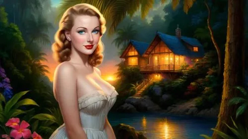 tropico,the blonde in the river,amazonica,maureen o'hara - female,retro pin up girl,ninfa,background ivy,secret garden of venus,landscape background,valentine day's pin up,fantasy picture,mermaid background,pin ups,satine,pin-up girl,gwtw,summer background,pin up girl,garden of eden,connie stevens - female