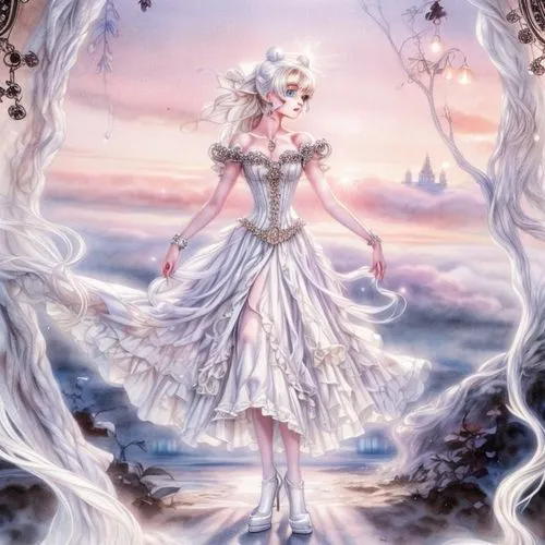 white rose snow queen,the snow queen,fantasy picture,fairy queen,faerie,suit of the snow maiden