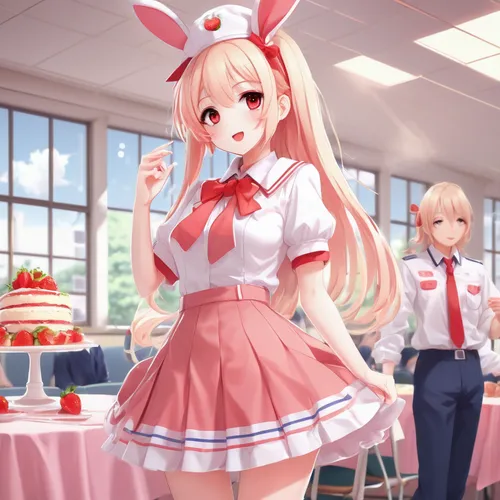 waitress,nurse uniform,doll kitchen,japanese sakura background,fondant,bunny,anime japanese clothing,honmei choco,easter theme,deco bunny,belarus byn,kawaii,bunnies,spring background,sakura background,kawaii foods,valentine background,bakery,kawaii food,poi