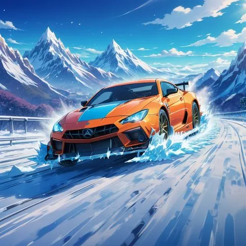 3d car wallpaper,car wallpapers,brz,scionti,snow slope,garrison,Illustration,Japanese style,Japanese Style 03