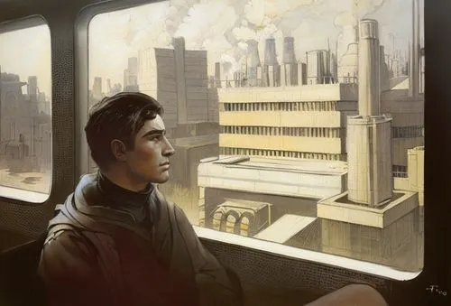 city ​​portrait,sci fiction illustration,train ride,skytrain,world digital painting,in transit,sky train,commuter,last train,the girl at the station,commuting,commute,transit,train way,train of thought,korea subway,digital painting,train,public transportation,kowloon