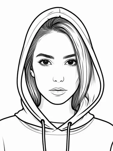 a woman with a hoodie is drawn,hoodie,vector illustration,arrow line art,vector art,ramirez,fashion vector,Design Sketch,Design Sketch,Rough Outline