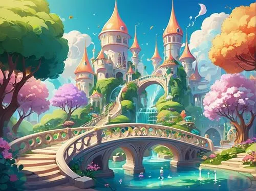 fairy world,fairy tale castle,fantasy landscape,fantasy world,fantasy city,fairyland,fairy village,cartoon video game background,fairytale castle,fantasyland,3d fantasy,dreamlands,imaginationland,wonderlands,background design,beautiful wallpaper,fantasia,kinkade,children's background,fairy forest,Conceptual Art,Fantasy,Fantasy 02