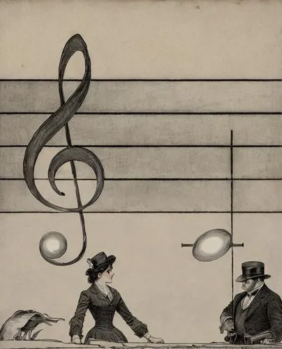 a man and woman standing in front of musical staff,music notes,music note,musicians,musical note,vintage ilistration,musical notes,Art sketch,Art sketch,Traditional