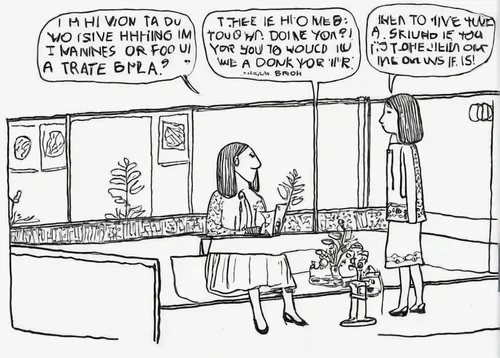 bank teller,speech balloons,video surveillance,work life balance,cartoon,receptionist,cartoonist,dog cartoon,receptionists,blogs of moms,salesgirl,freelance,self employed,adam and eve,customer experience,wire transfer,cat cartoon,bookselling,job search,airline travel,Illustration,Children,Children 06