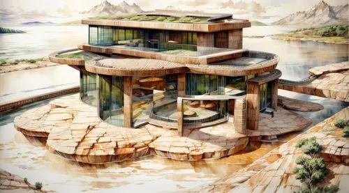 fallingwater,cube stilt houses,tree house hotel,stilt house,dunes house,house in mountains,floating islands,tigers nest,sedensky,cubic house,earthship,house with lake,stilt houses,hashima,kunplome,gunkanjima,asian architecture,tree house,house in the mountains,amanresorts