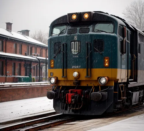 diesel locomotive pulling into a station, winter, snow,diesel locomotive,freight locomotive,diesel locomotives,winter service,heavy goods train locomotive,electric locomotive,goods train,electric loco