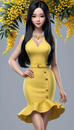 dress doll,female doll,doll figure,doll dress,fashion doll,3d figure,yellow petal,yellow rose background,fashion dolls,designer dolls,sprint woman,3d model,yellow flower,painter doll,model doll,dollhouse accessory,yellow chrysanthemum,girl in flowers,yellow background,lemon background,Unique,3D,3D Character