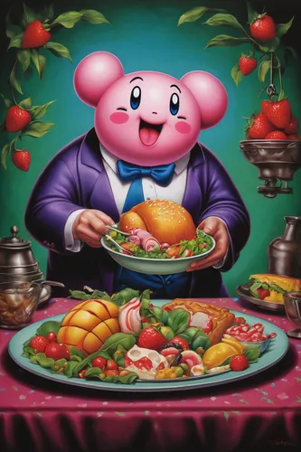 kirby,game illustration,cooking book cover,pig roast,suckling pig,eat,chef,game art,pig,appetite,dinner,thanksgiving background,lucky pig,enjoy the meal,cuisine,kawaii pig,png image,dining,jigsaw puzzle,porker,Conceptual Art,Daily,Daily 22