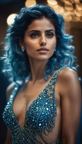 blue enchantress,persian,blue hair,indian celebrity,pooja,neha,jasmine blue,indian bride,indian,social,indian woman,sari,indian girl,kamini,blue dress,kamini kusum,hallia venezia,silver blue,tarhana,ojos azules,Photography,General,Cinematic