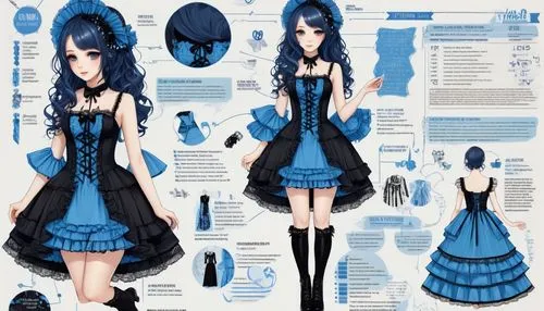 karou,gothic dress,dress doll,bluebottle,crinoline,ene,myosotis,yukino,ciel,undine,doll dress,mazarine blue,blue enchantress,bluebell,masayo,anime japanese clothing,jasmine blue,winterblueher,bluish,dressup,Unique,Design,Infographics