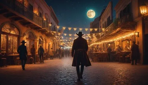 night scene,the pied piper of hamelin,marrakesh,fantasy picture,digital compositing,lamplighter,the carnival of venice,sci fiction illustration,photomanipulation,photo manipulation,souq,french digital background,night image,world digital painting,masquerade,marrakech,light of night,merida,rome night,merchant,Photography,General,Fantasy