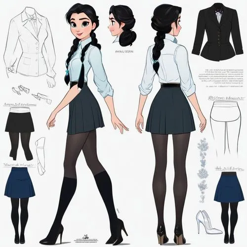 school skirt,a uniform,school clothes,sewing pattern girls,retro paper doll,tailcoat,uniform,marinette,tailcoats,peplum,uniforms,dressup,preppy,skirts,stewardess,bunches of rowan,schoolteacher,fashionable girl,anthro,rowan,Unique,Design,Character Design