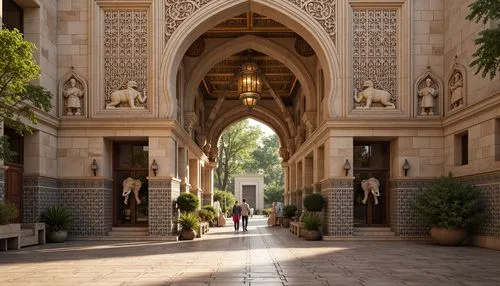 alcazar of seville,medinah,university al-azhar,stanford university,archways,king abdullah i mosque,persian architecture,arcaded,qasr al watan,sursock,entranceways,the cairo,mamounia,entranceway,alcazar,archway,alhambra,walkway,stanford,al nahyan grand mosque