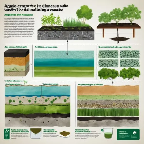 Experiment with organic alternatives to traditional concrete, such as "algaecrete" made from algae and food waste.
Use these materials for paving, flooring, and outdoor structures,green algae,algae,ag