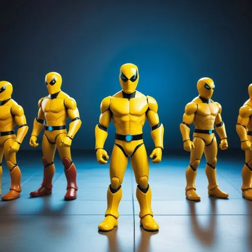 collectible action figures,mutants,lightermen,yellow,aa,defend