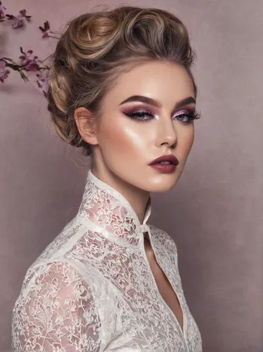 Model Hurley, Makeup by Makeup by Emma Jane, Hair styling by Makeup by Emma Jane / Uploaded 26th February 2019 @ 09:43 AM,bridal clothing,lilac blossom,bridal dress,bridal jewelry,vintage makeup,brida