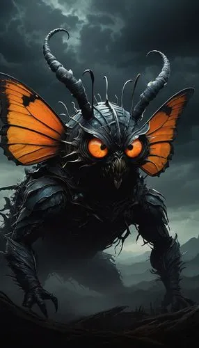 supernatural creature,daemon,arthropod,bombyx mori,winged insect,gatekeeper (butterfly),dark-type,black dragon,blue-winged wasteland insect,evil fairy,angel of death,black fly,dark angel,kryptarum-the bumble bee,drone bee,dark art,iridigorgia,flying insect,scorpio,fantasy picture,Conceptual Art,Fantasy,Fantasy 10