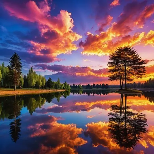 incredible sunset over the lake,purple landscape,splendid colors,nature wallpaper,reflection in water,beautiful landscape,reflexed,beautiful lake,evening lake,nature background,mirror reflection,beautiful colors,water reflection,nature landscape,windows wallpaper,landscape background,water mirror,beautiful nature,landscapes beautiful,mirror water,Photography,General,Realistic