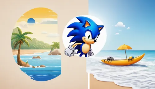 sonic the hedgehog,summer icons,beach background,mobile video game vector background,sega,tails,beach scenery,background vector,summer background,beach furniture,samba,seaside resort,birthday banner background,french digital background,cartoon video game background,the fan's background,summer clip art,brazilian beach,hedgehogs,beach goers,Illustration,Paper based,Paper Based 26