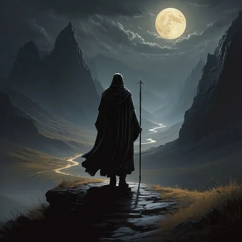 moonsorrow,grim reaper,grimm reaper,the wanderer,lone warrior,fantasy picture,ghadeer,nightwatch,nightwatchman,cloaked,asatru,moonwalked,aragorn,wotan,highlander,highwayman,nightstalker,cirith,moonlit night,cadfael,Conceptual Art,Sci-Fi,Sci-Fi 07