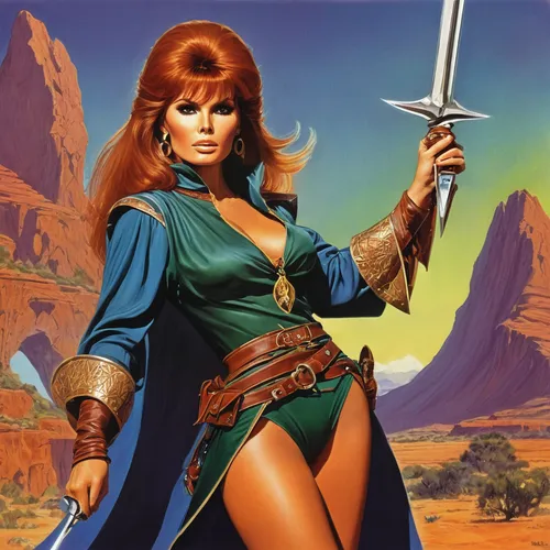 A young Raquel Welsh as an RPG mage,fantasy woman,female warrior,ranger,kosmea,maureen o'hara - female,warrior woman,swordswoman,artemisia,sorceress,minerva,fantasy warrior,firestar,celtic queen,wind 