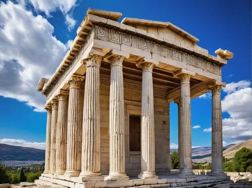 greek temple,erechtheus,laodicea,priene,messene,roman temple,nemea,segesta,delphi,temple of hercules,caesonia,doric columns,hellas,hierapolis,temple of diana,garni,pasargadae,pergamon,baalbek,erechtheion,Illustration,Retro,Retro 23