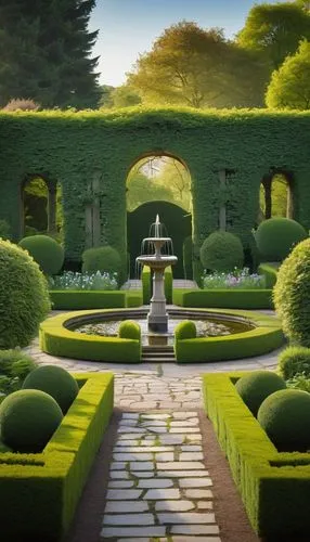 parterre,green garden,gardens,boxwood,boxwoods,manicured,topiary,secret garden of venus,the garden,landscaped,buxus,english garden,hedges,topiaries,jardiniere,to the garden,garden of plants,hidcote,garden elevation,jardines,Illustration,Retro,Retro 05