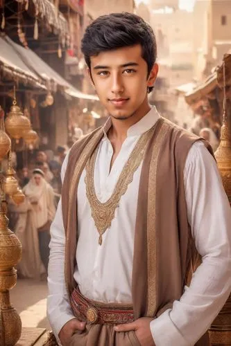 a man is posing for the camera while wearing an elaborately decorated waist belt,kurta,jalal,jahanbakhsh,sherwani,aamir,qaidam,Photography,Realistic