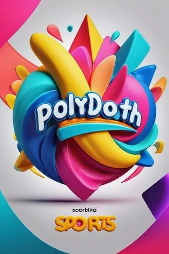 Sports logo, dynamic composition, circular shape, bold typography, 3D metallic texture, shiny effect, vibrant colors, neon lights, electrifying atmosphere, futuristic theme, abstract geometric pattern