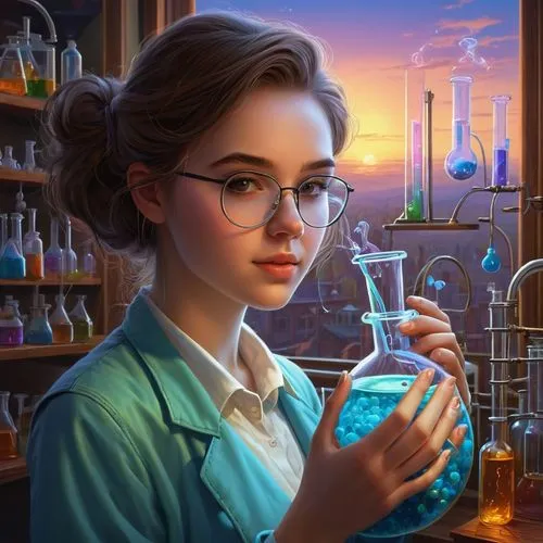 chemist,biochemist,chemical laboratory,sci fiction illustration,chemists,scientist,biologist,laboratory,librarian,potions,lab,professor,laboratories,pharmacologist,microbiologist,toxicologist,researcher,bioengineer,laboratorium,geochemist,Illustration,Realistic Fantasy,Realistic Fantasy 27