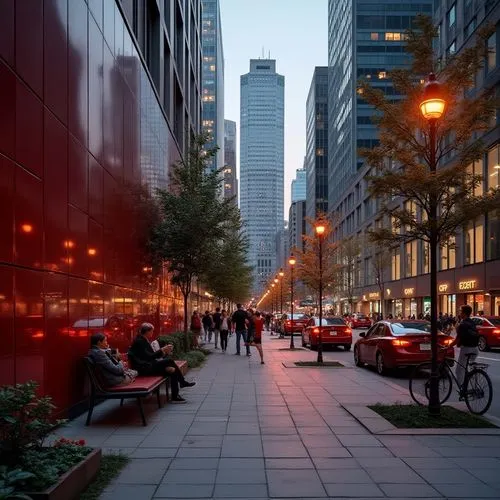 potsdamer platz,new york streets,tishman,streetscape,pedestrianized,streetscapes,hafencity,city scape,metrotech,streeterville,urban landscape,walkability,business district,urbanist,hudson yards,cityscapes,financial district,urbanity,paved square,mies,Photography,General,Realistic