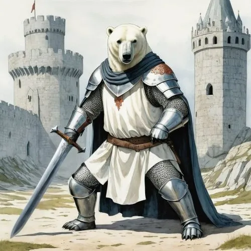 sword embellished,nordic bear,castleguard,pandurevic,tarkus,whitebear,conservador,isador,armored animal,bear guardian,arthurian,cataphract,crusader,rhaetian,eidanger,prydain,ice bear,elendil,icebear,w