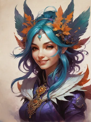 fantasy portrait,vanessa (butterfly),portrait background,elza,custom portrait,artemisia,nami,blue enchantress,autumn icon,elven flower,fae,twitch icon,sterntaler,fairy peacock,wuchang,mezzelune,violet head elf,lakshmi,mara,eufiliya,Illustration,Realistic Fantasy,Realistic Fantasy 16