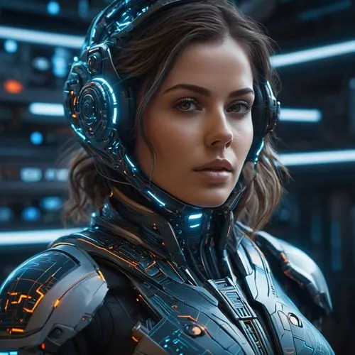 Mujer con melena larga, flotando en el espacio sideral como una diosa,valerian,cyborg,sci fi,nova,scifi,symetra,sci-fi,sci - fi,cybernetics,ai,futuristic,echo,women in technology,andromeda,sci fiction