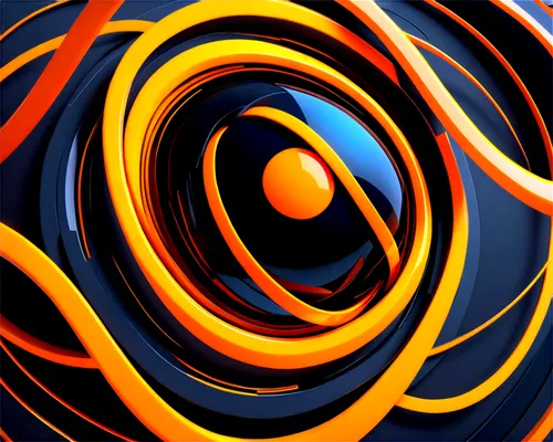 Vibrant orange screensaver, futuristic digital art, abstract geometric patterns, swirling shapes, glowing neon lines, 3D futuristic feel, high-tech ambiance, close-up composition, dramatic lighting, s