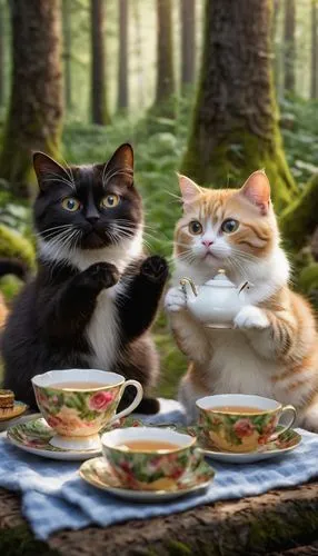 tea party cat,cat drinking tea,cat coffee,oktoberfest cats,teatime,nescafe,Photography,General,Natural