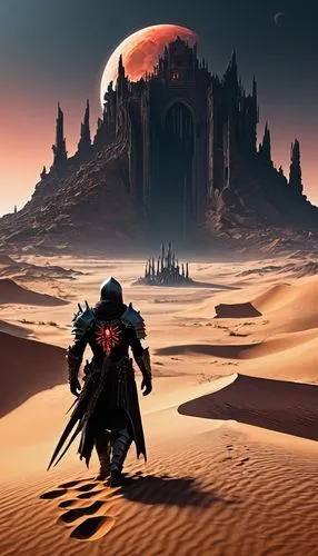 arrakis,ghudayer,desert,semidesert,dune,castlevania,the desert,khandaq,desert background,arbaeen,barsoom,drakh,mahavatar,sauron,malazan,capture desert,desert planet,khark,the wanderer,eberron,Illustration,Realistic Fantasy,Realistic Fantasy 46