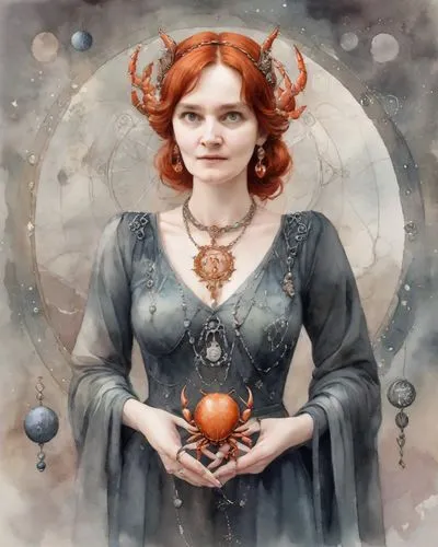 demelza,hecate,rosicrucians,mabon,persephone,rosicrucianism,ostara,imbolc,rosicruciana,astrologically,magick,priestess,astrologer,frigga,divinations,harmonia macrocosmica,sorceress,temperance,rasputina,eckmann,Digital Art,Watercolor