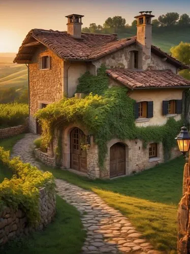 tuscany,tuscan,stone houses,house in mountains,casabella,beautiful home,home landscape,stone house,toscane,house in the mountains,toscana,country estate,country house,umbrian,hobbiton,traditional house,langhe,country cottage,lombardy,umbria,Art,Classical Oil Painting,Classical Oil Painting 12