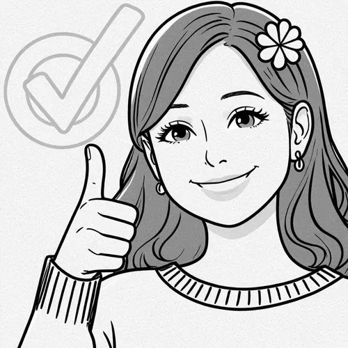 this is an image of a cartoon woman giving the thumbs up,coloring pages,flat blogger icon,coloring pages kids,my clipart,coloring page,girl with speech bubble,Design Sketch,Design Sketch,Black and whi