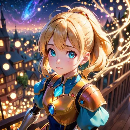 darjeeling,violet evergarden,meteora,aurora,luminous,lux,saber,starry sky,fantasia,radiant,kayano,cinderella,toori,falling star,knight star,starlight,star sky,cg artwork,yang,bonifacio,Anime,Anime,Cartoon