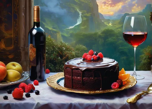 wine raspberry,still-life,still life,summer still-life,burgundy wine,viticulture,wine cultures,food and wine,still life photography,wild wine,autumn still life,port wine,apéritif,fête,mulled claret,still life elegant,world digital painting,red wine,black forest cake,culinary art,Conceptual Art,Fantasy,Fantasy 05