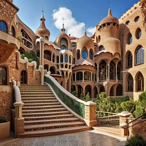 park güell,guell,gaudi,morocco,monastery israel,alcazar,moorish,mudbrick,riad,maroc,fairy tale castle,gold castle,fortresses,alcazar of seville,gouna,marocco,gaudi park,augustins,medieval castle,beautiful buildings,Photography,General,Realistic