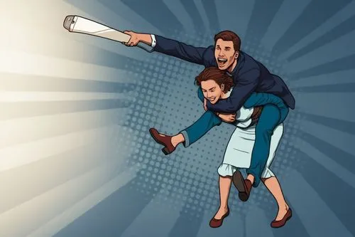 a woman is carrying a man on her back,a couple of people standing on top of each other,dojima,objection,katsuhito,rokkaku,yamasaki,yokado,Photography,General,Realistic