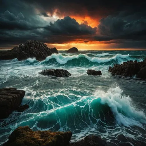 stormy sea,sea storm,seascape,seascapes,ocean waves,tempestuous,rocky coast,crashing waves,tidal wave,storm surge,landscape photography,sea landscape,sea water splash,substorms,emerald sea,coastal landscape,ocean background,atlantic,turbulent,oceanology,Illustration,Realistic Fantasy,Realistic Fantasy 29