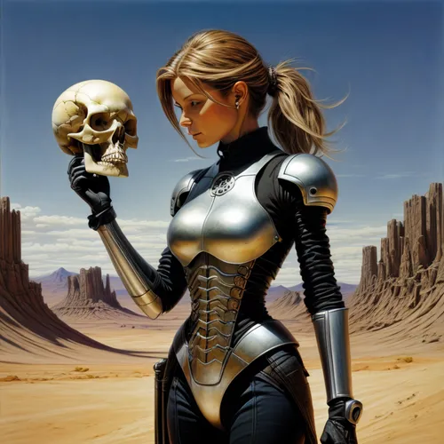 sci fiction illustration,skull bones,biomechanical,metal implants,dance of death,widow,maiden,scull,fantasy art,dune 45,cybernetics,black jane doe,femme fatale,memento mori,sci fi,head woman,fantasy woman,skull allover,female warrior,skeleton