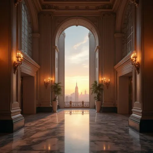 hallway,theed,ballroom,sapienza,lobby,cochere,neoclassical,riviera,rosecliff,3d rendering,corridor,amanresorts,entrance hall,archly,enfilade,neoclassicism,bahai,overlook,3d render,grandeur,Photography,General,Realistic